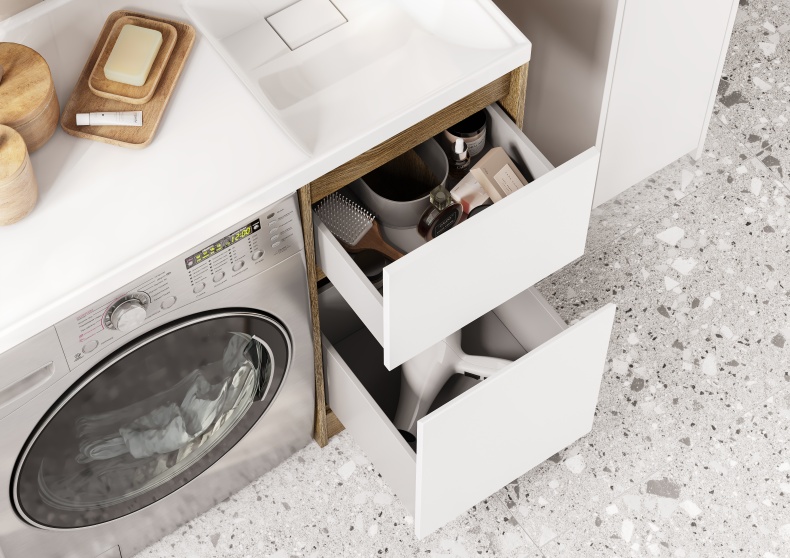 Тумба под раковину без фасада Aquaton Лондри 40 темное дерево 1A267001LHDY0 - 6