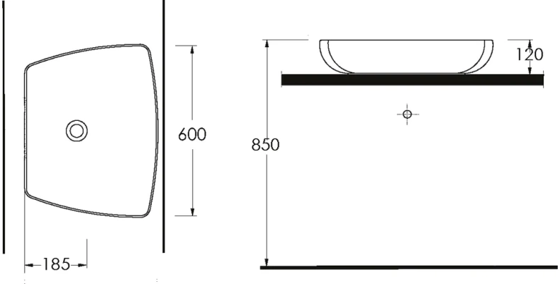 Раковина накладная beWash Helenen 60 белый 69601001 - 3