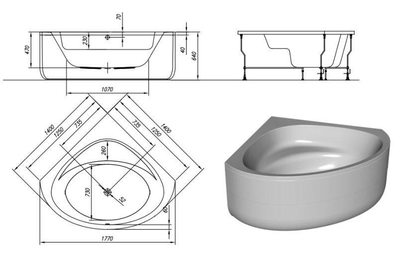 Ванна акриловая Kolpa San Dolores 140x140 белый 5067-01 - 3