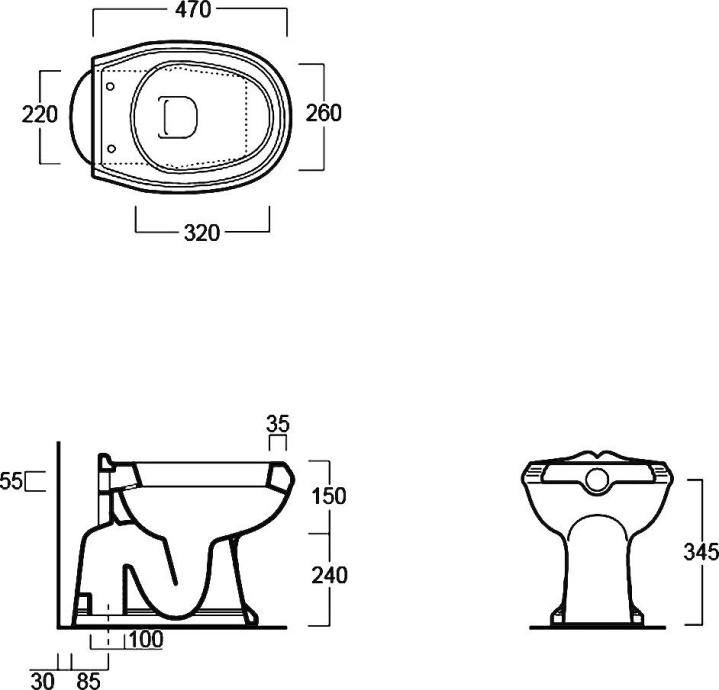 Чаша для унитаза приставного Simas Arcade AR801 - 6