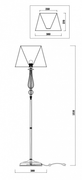 Торшер Freya Inessa FR2685FL-01BZ - 2