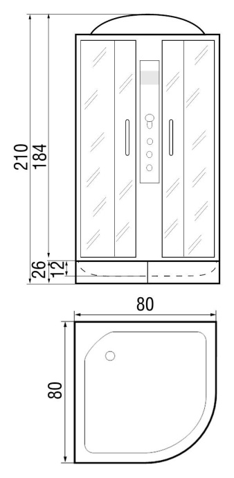 Душевая кабина с поддоном River Dunay 80/24 TH  10000003137 - 1
