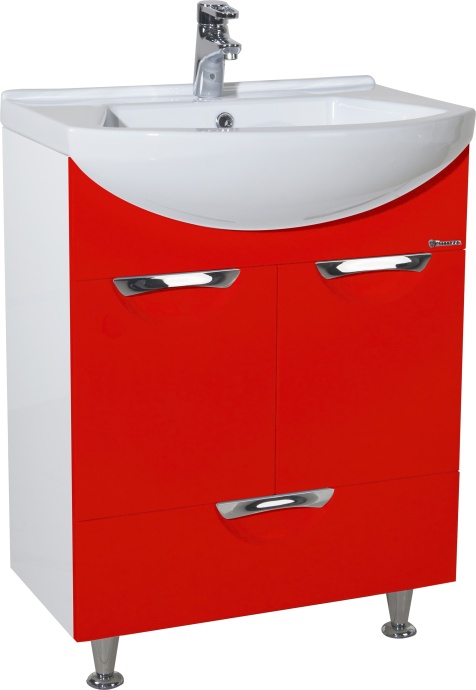 Тумба для комплекта Bellezza Альфа 55 красная с нижним ящиком 4638808070039 - 0