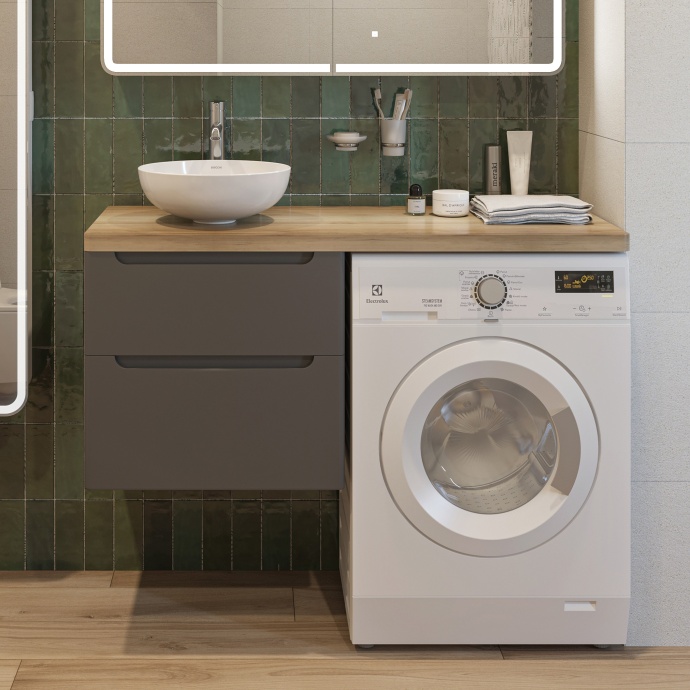 Тумба с раковиной STWORKI Берген 122 серая 566056 - 0