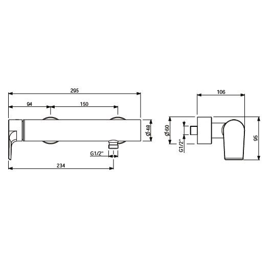 Смеситель для душа Villeroy & Boch Liberty хром  TVS10700300061 - 1