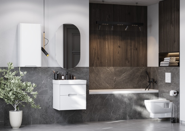 Шкаф подвесной Aquaton Оливия 35 L белый матовый 1A254703OL01L - 2