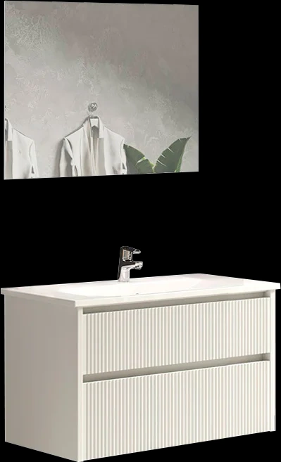 Комплект мебели Sanvit Рольф-2 80 белый глянец - 0