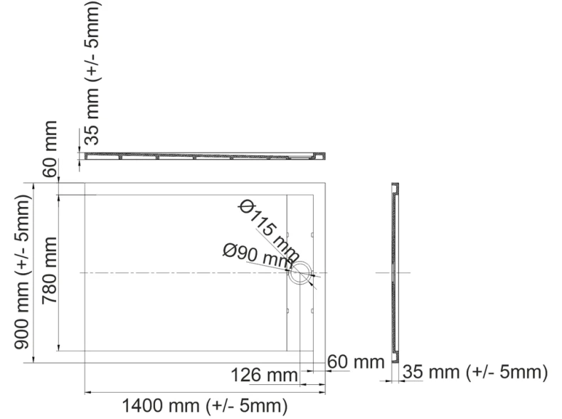 Поддон для душа Wasserkraft Mindel 140х90 белый матовый 85T36 - 1