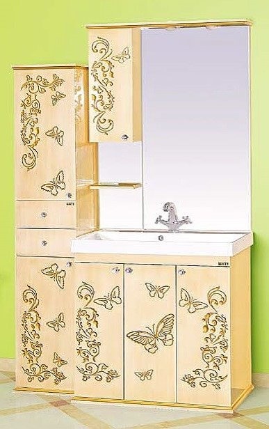 Тумба для комплекта Misty Бабочка 90 бежевая, патина Л-Баб01075-033Пр - 2