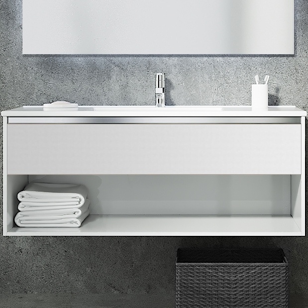 Тумба под раковину Sanvit Контур 120 белый глянец kkont120w - 0