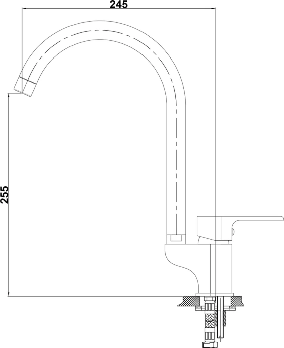 Смеситель для кухни GPD Atros белый матовый MTE65-BG - 9