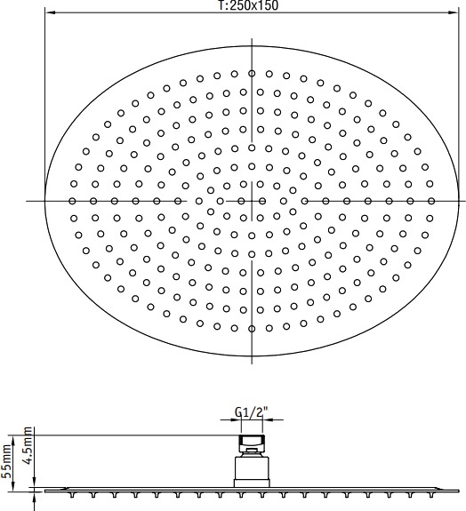 Верхний душ RGW Shower Panels SP-83-25 21148325-01 - 2