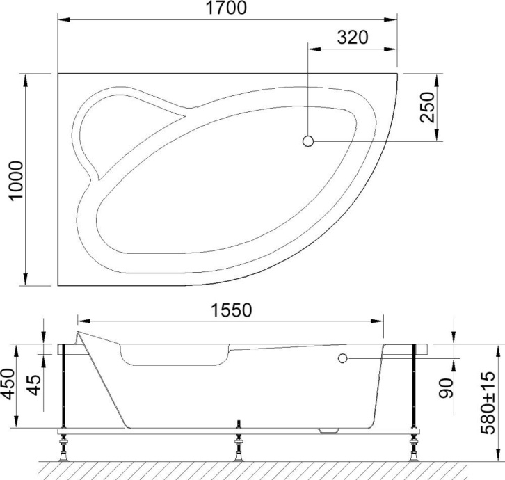 Акриловая ванна Royal bath Alpine 170x100 см (RB 819102 L) RB819102L - 1