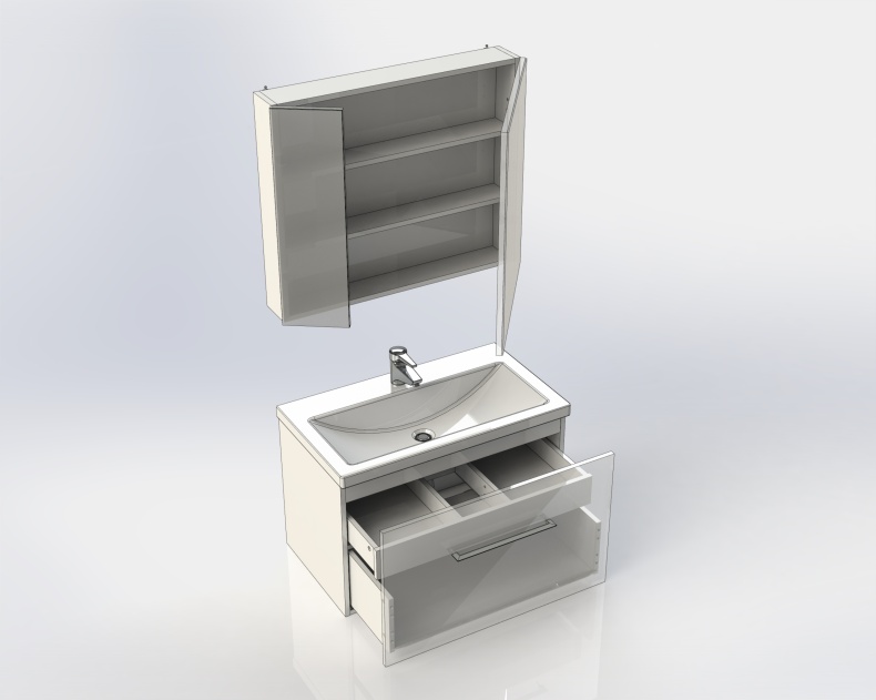 Мебель для ванной Aquanet Порто 80 белая - 8