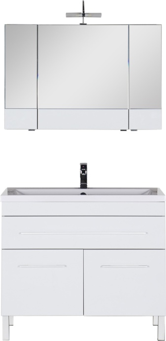 Тумба с раковиной Aquanet Верона 100 белая, 1 ящик, 2 двери 182710 - 10