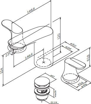Смеситель AM.PM Like F8008000 для раковины - 8