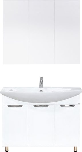 Тумба для комплекта Misty Лаванда 105 белая эмаль, прямая Э-Лав01105-011Пр - 1