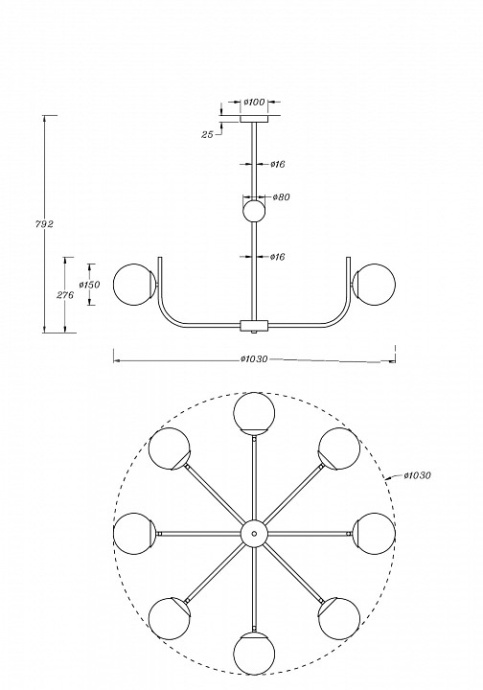 Подвесная люстра Maytoni Rendez-Vous MOD109PL-08BS - 2