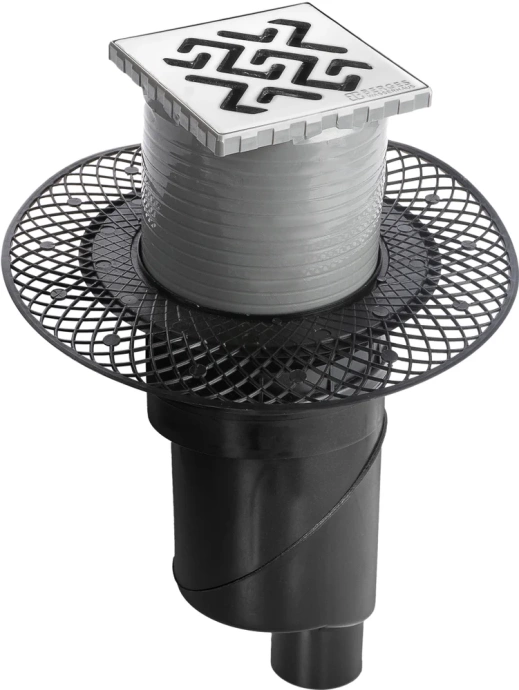 Душевой трап Berges Platz Antik 10х10 хром матовый 090060 - 0