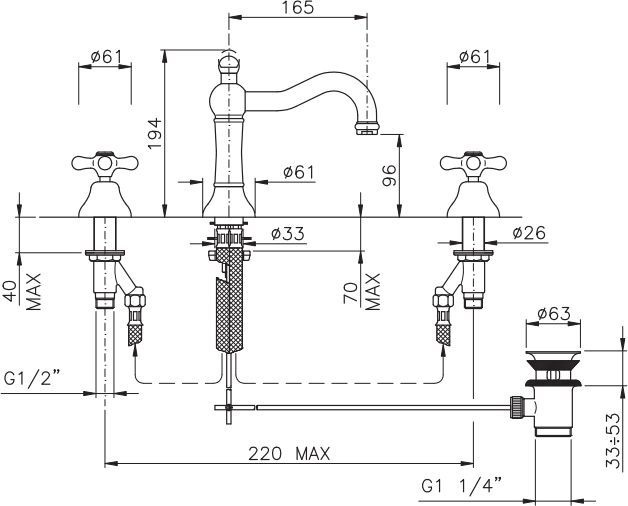 Смеситель для раковины Nicolazzi Nuova Brenta темная бронза  2509DB - 2