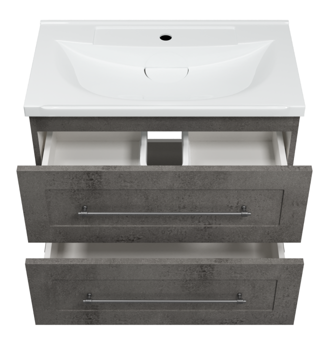 Тумба с раковиной Misty Марта 70 темно-серая матовая УТ000005493 - 1