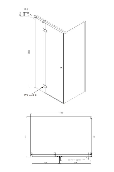 Душевой уголок Ambassador Diamond 12011104L 120х80 см - 9