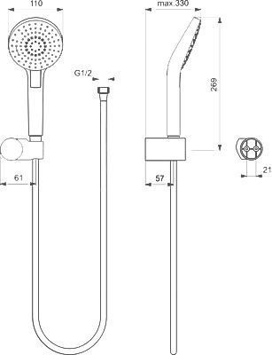 Душевой комплект Ideal Standard Ceratherm хром BD006XC - 19