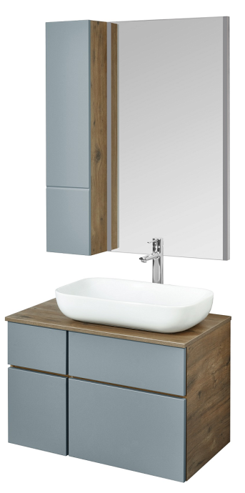 Тумба с раковиной и столешницей Aquaton Мишель 80 светлое дерево-голубой 1A2568K4MIDR0 - 3