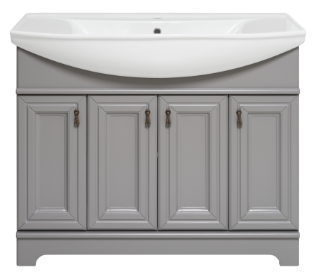 Тумба с раковиной Misty Лувр 105 серая глянцевая УТ000014320 - 0