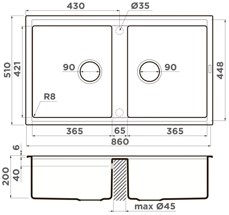 Мойка кухонная Omoikiri Kitagawa Artceramic/графит  4993492 - 1