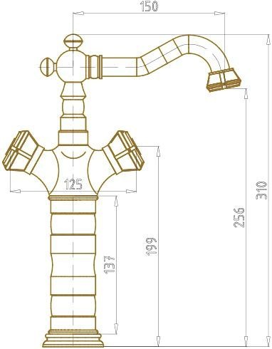 Смеситель для раковины Bronze de Luxe Royal бронза  10219/1 - 2