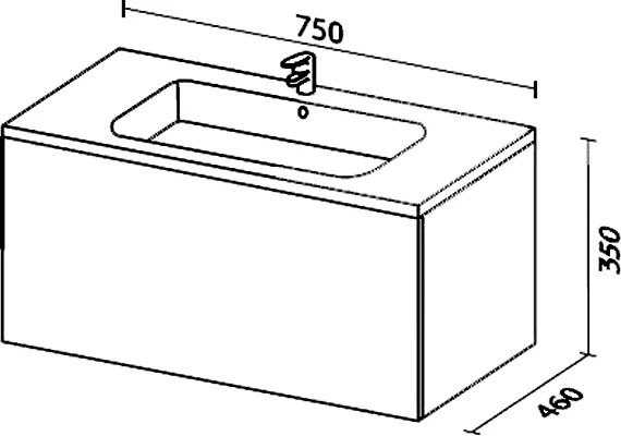 Тумба с раковиной Sanvit Авеню-1 75 белая глянцевая - 3