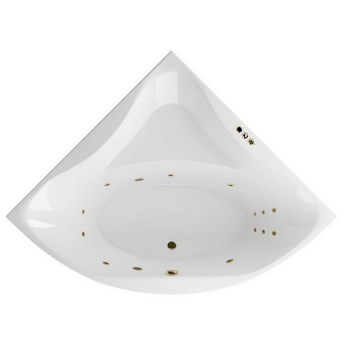 Ванна акриловая Excellent Glamour Smart 150х150 с гидромассажем белый - бронза WAEX.GLA15.SMART.BR - 0