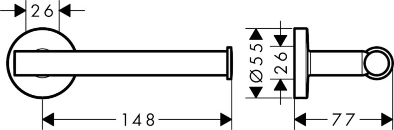 Держатель туалетной бумаги Hansgrohe Logis Universal 41726000 - 1