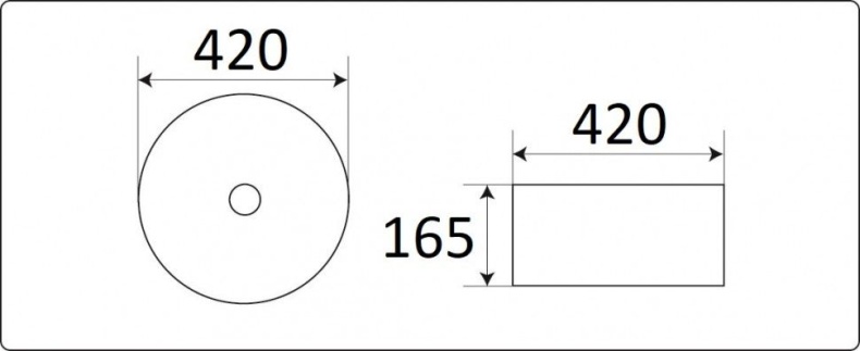 Раковина накладная CeramaLux NC 42 см белый/серебро  C1056  - 1