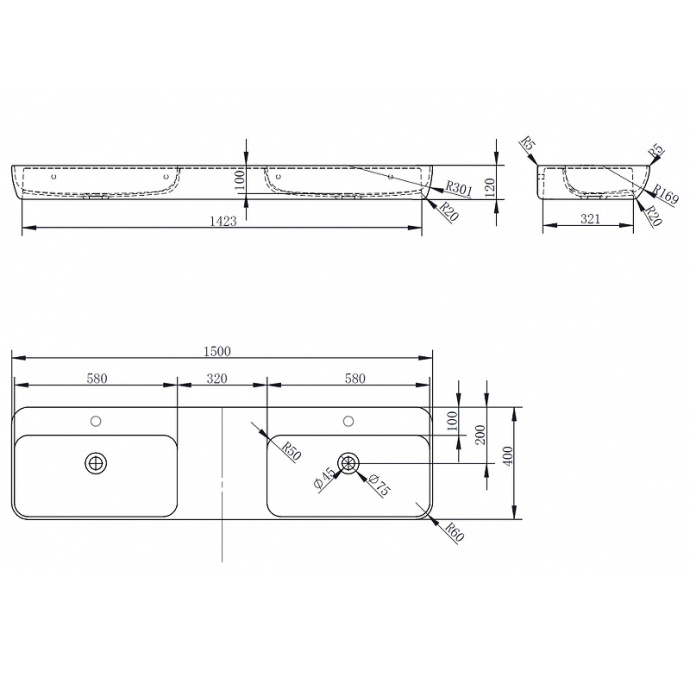 Подвесная раковина Abber Kristall 150 красная AT2807Rubin - 2