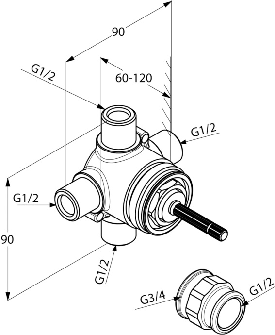Скрытая часть Kludi Ambienta 29747 - 1