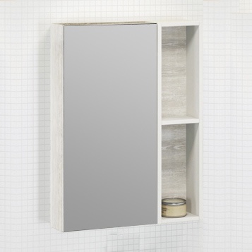 Зеркало-шкаф Comforty Прага 60 дуб белый 00004147599 - 0