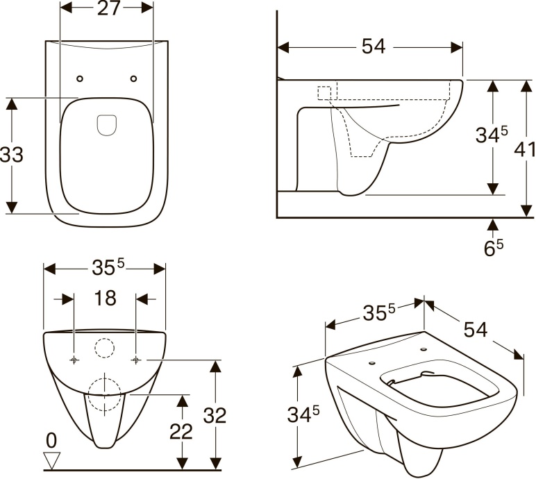 Чаша для унитаза подвесного Geberit Renova Plan 202170000 - 5