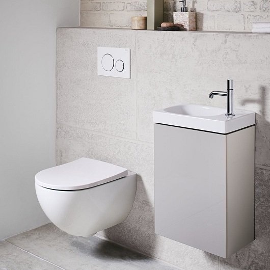 500.635.01.2 Раковина Acanto, асимметричная, 400 x 250 мм, с отверстием под смеситель справа, без перелива, цвет: белый 