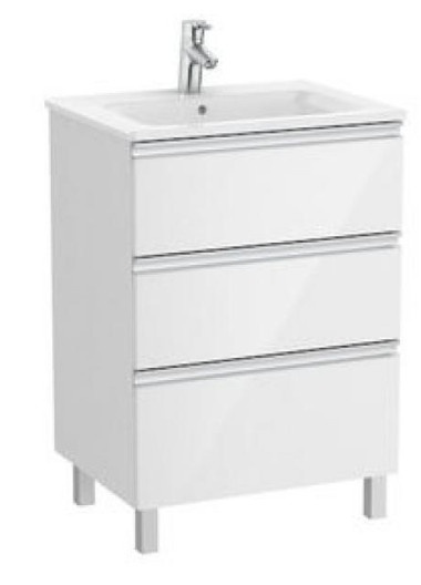 THE GAP Модуль д/раковины 600 мм, 3 ящика, белый глянец 857552806 - 1