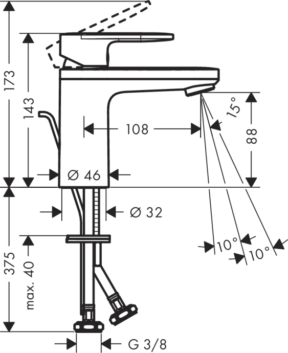 Смеситель для раковины Hansgrohe Vernis Blend с донным клапаном хром 71571000 - 2