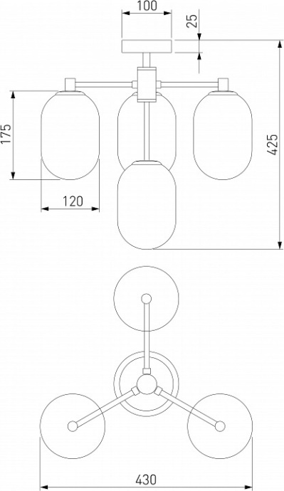 Люстра на штанге Eurosvet Loona 60161/4 латунь - 2