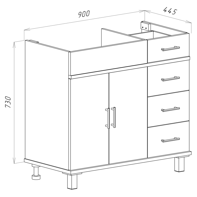 Тумба под раковину Misty Купер 90 левая белая глянцевая П-Куп01090-0124ЯЛ - 5