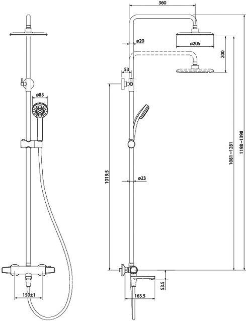 TORSBBTi06 , Cмеситель термостатический с верхним душем, Torr, ID - 4