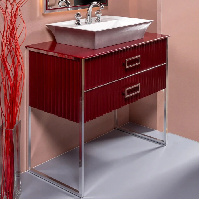 Тумба под раковину чашу Boheme Armadi Art Monaco 100 бордо глянец - хром 867-100-RCR - 0