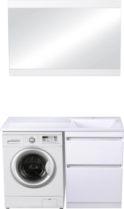 Тумба с раковиной Style Line Даллас 120 Люкс Plus напольная, белая - 3