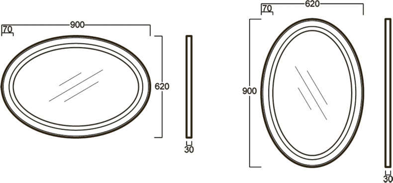 Зеркало Simas Lante белый глянцевый LAS1 - 5