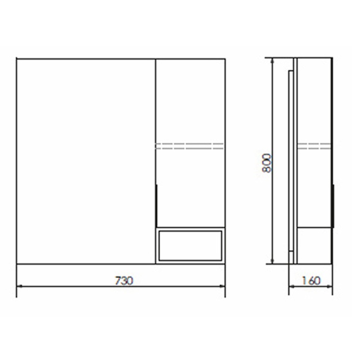 Зеркало-шкаф Comforty Штутгарт 75 дуб темно-коричневый 00004151037 - 3