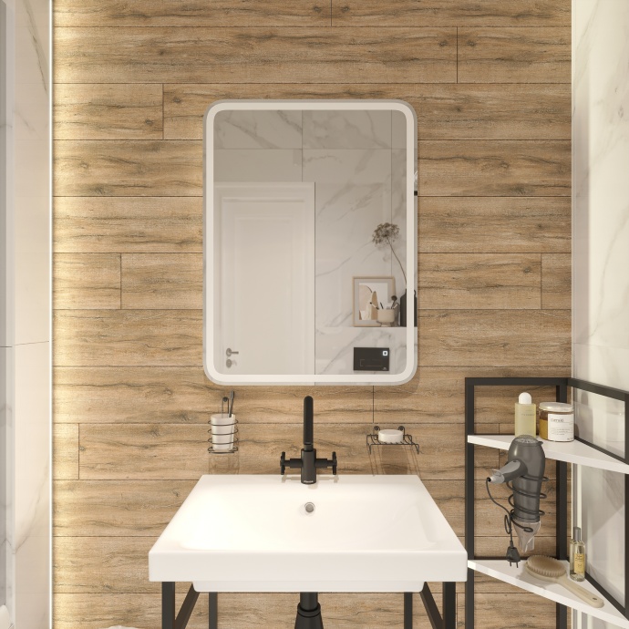 Зеркало DIWO Коломна 60 с подсветкой светодиодной, сенсорное управление, прямоугольное, настенное ЗЛП120 - 1